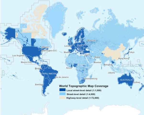 Coverage for World Topographic Map