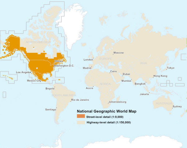 National Geographic World Map coverage
