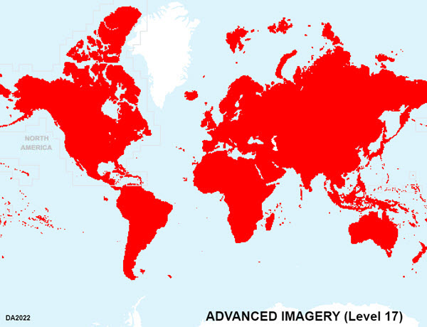 Advanced Imagery coverage map at 1:4,000 (Level 17)