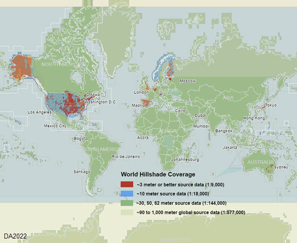 World Hillshade coverage