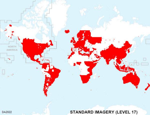 Standard Imagery coverage map at 1:4,000 (Level 17)