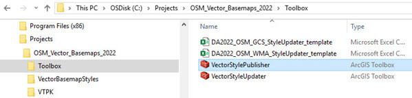 Add Toolbox pane with VectorStylePublisher.tbx selected on local computer