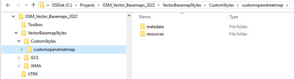 CustomStyles directory with customopenstreetmap folder