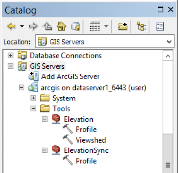 Catalog window with server connection