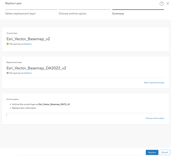 Replace Layer summary