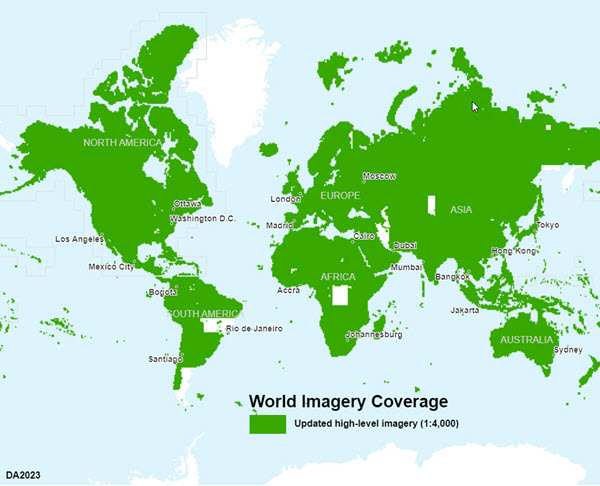 Updated coverage for World Imagery