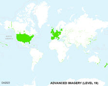 Coverage for World Advanced Imagery Level 19