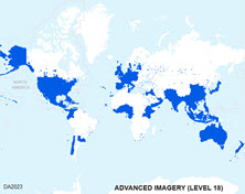 Coverage for World Advanced Imagery Level 18