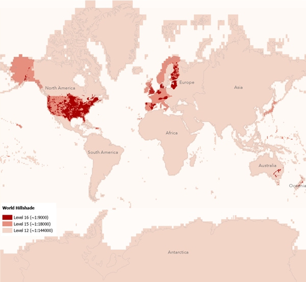 World Hillshade coverage