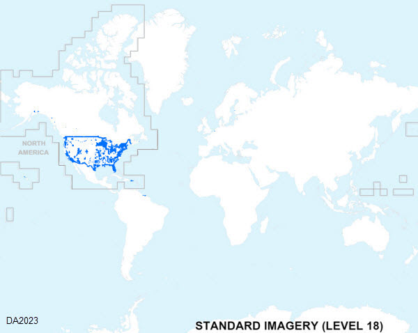 Standard Imagery coverage map at 1:2,000 (Level 18)