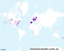 Coverage for World Advanced Imagery Level 20