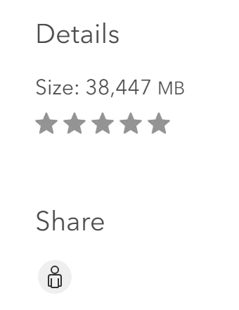 Item details showing package size for the Esri_Vector_Basemap_DA2023_Install vector tile package in Enterprise 10.8.1, 10.9, or 10.9.1