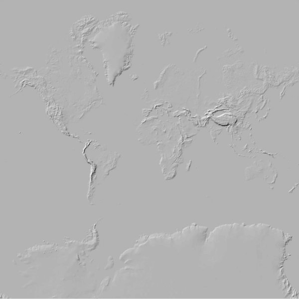 Hillshade visualization of elevation