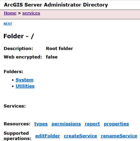 ArcGIS Server Administrator Directory Services