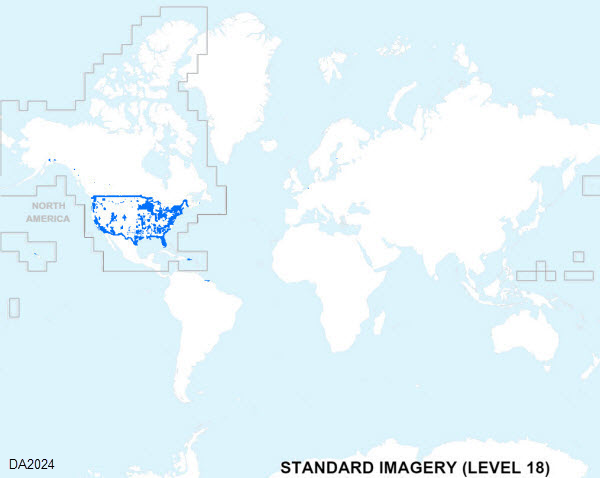 Standard Imagery coverage map at 1:2,000 (Level 18)