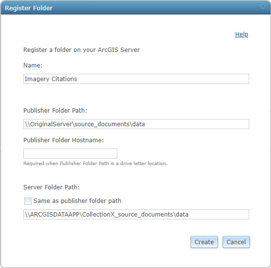 Register Folder dialog box Register Folder dialog box