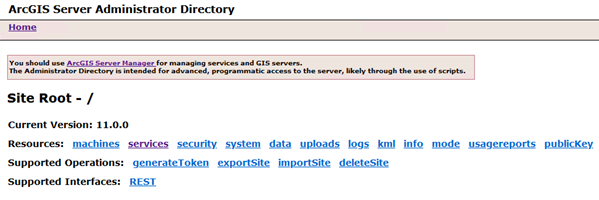 ArcGIS Server Administrator Directory ArcGIS Server Administrator Directory