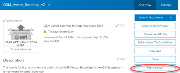 Tile layer item with Replace Layer button Tile layer item with Replace Layer button
