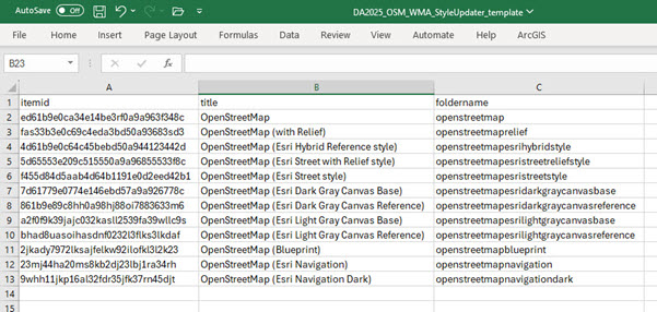 StyleUpdater template with itemid, title, and foldername columns StyleUpdater template with itemid, title, and foldername columns