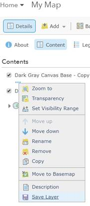 More Options for Dark Gray Canvas Base map style copy with Save Layer selected More Options for Dark Gray Canvas Base map style copy with Save Layer selected