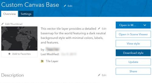 Item page for new style with Download style button selected Item page for new style with Download style button selected