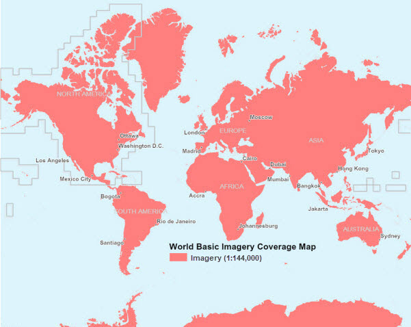 World Basic Imagery coverage World Basic Imagery coverage