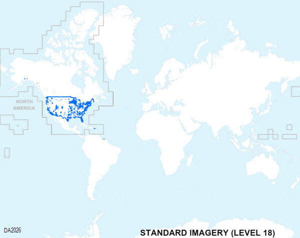 Standard Imagery coverage map at 1:2,000 (Level 18) Standard Imagery coverage map at 1:2,000 (Level 18)