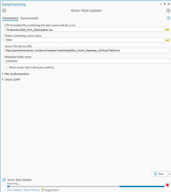 Vector Style Updater dialog box Vector Style Updater dialog box