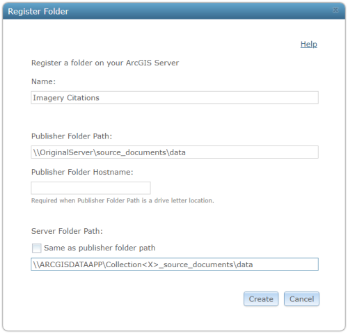 Register Folder dialog box