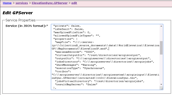 Edit GPServer with highlighted text example