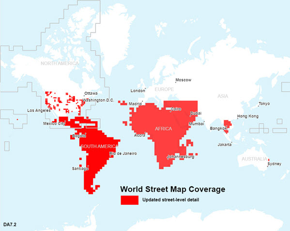 Updated coverage for World Street Map