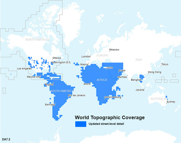 Updated coverage for World Topographic Map