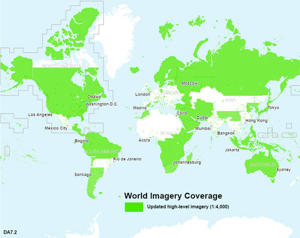 Updated coverage for World Imagery