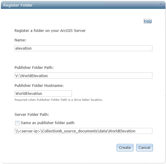 Register Folder window