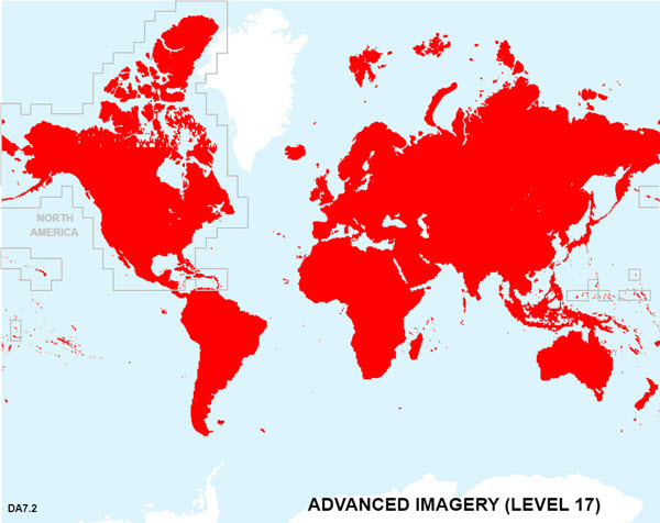 Advanced Imagery coverage map at 1:4,000 (Level 17)