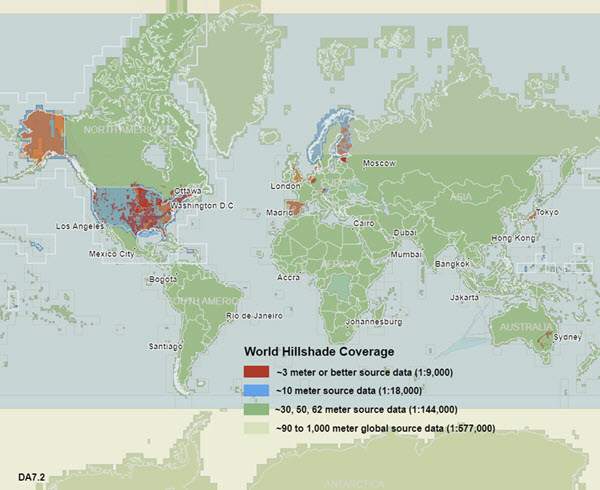 World Hillshade coverage