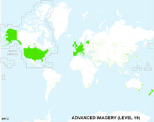 Coverage for World Advanced Imagery Level 19