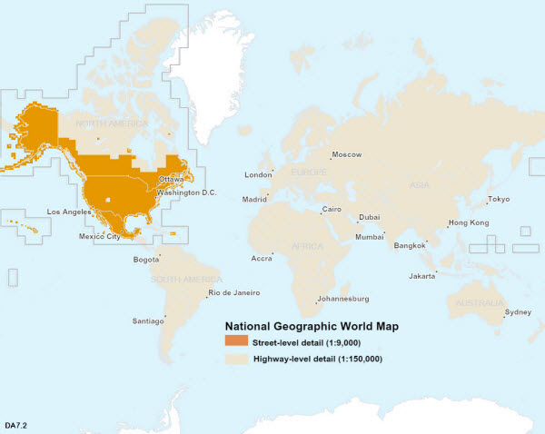 National Geographic World Map coverage