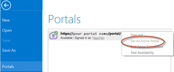 Set As Active Portal