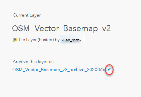 Archive current layer with edit button circled