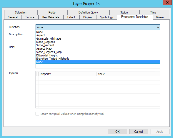 Terrain service layer properties