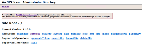 ArcGIS Server Administrator Directory