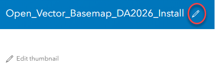 Item page showing hosted tile layer with incorrect title and Edit button
