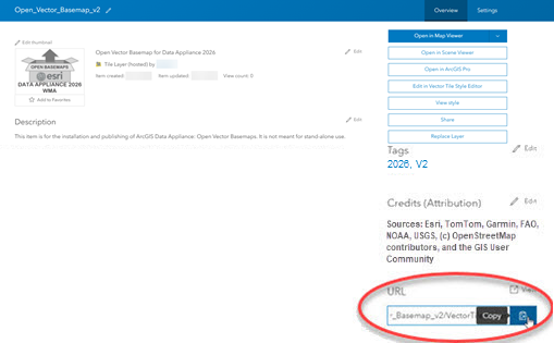 Item page with Copy button