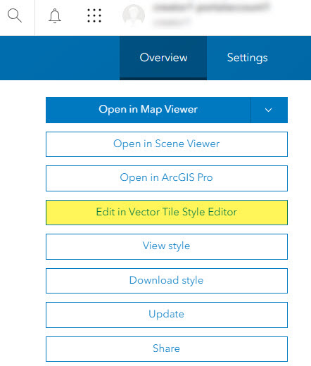 Edit in Vector Tile Style Editor