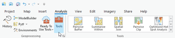 Analysis tab with Tools option