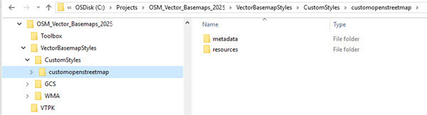 CustomStyles directory with customopenstreetmap folder