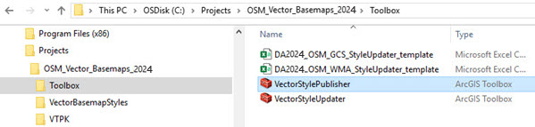 Add Toolbox pane with VectorStylePublisher.tbx selected on local computer