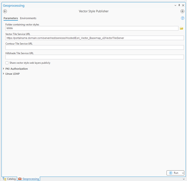 Vector Style Publisher dialog box