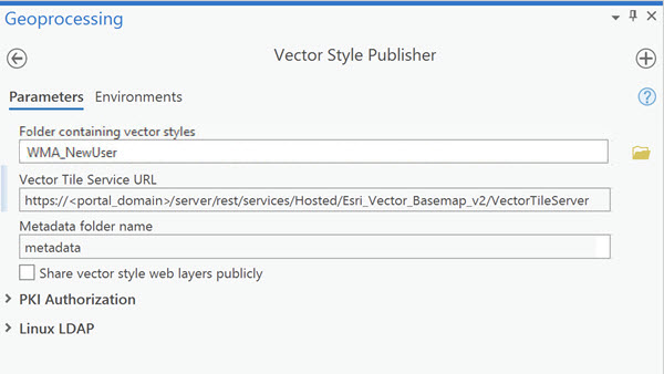 Vector Style Publisher dialog box